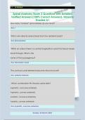Spinal Anatomy Exam  Questions with Detailed Verified Answers &lpar;100&percnt; Correct Answers&rpar; &sol;Already Graded A&plus;
