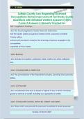 Suffolk County Law Regarding Licensed  Occupations Home Improvement Test Study Guide  Questions with Detailed Verified Answers &lpar;100&percnt;  Correct Answers&rpar; &sol;Already Graded A&plus; 