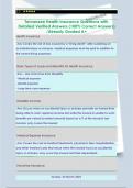 Tennessee Health Insurance Questions with  Detailed Verified Answers &lpar;100&percnt; Correct Answers&rpar;  &sol;Already Graded A&plus;