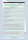 Ultrasound Vascular Registry Questions with  Detailed Verified Answers &lpar;100&percnt; Correct Answers&rpar;  &sol;Already Graded A&plus;