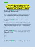 Chapter 7 - Virtualization and Cloud  Computing UPDATED ACTUAL  Exam  Questions and CORRECT Answers