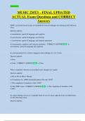 MUSIC 2MT3 &ndash; FINAL UPDATED  ACTUAL Exam Questions and CORRECT  Answers 