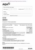 Actual 2024 AQA GCSE DANCE 8236&sol;W Component 2 Merged Question Paper &plus; Mark Scheme Actual 2024 AQA GCSE DANCE 8236&sol;W Component 2 Dance appreciation Merged Question Paper &plus; Mark Scheme