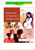 MATERNITY AND WOMEN'S HEALTH CARE 13TH EDITION &lpar;LOWDERMILK et&period;al 2023&vert;ALL CHAPTERS COVERED 1-37