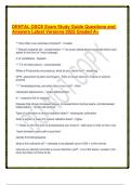 DENTAL OSCE Exam Study Guide Questions and Answers Latest Versions 2025 Graded A&plus;