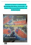 Full Test Bank For Alcamo&rsquo;s Fundamentals of Microbiology &lpar;9th Edition&comma; Pommerville&rpar; &ndash;  Questions and 100&percnt; guaranteed  Correct Answers