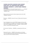 FLORIDA ADJUSTER LICENSING EXAM &lpar;NEWEST EXAM 2025&rpar; &vert; ALL QUESTIONS AND CORRECT ANSWERS &vert; GRADED A&plus; &vert; LATEST EXAM &vert; VERIFIED ANSWERS