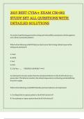 2025 BEST CYSA&plus; EXAM CS0-002 STUDY SET ALL QUESTIONS WITH DETAILED SOLUTIONS