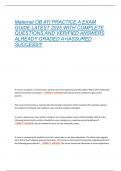 Maternal OB ATI PRACTICE A EXAM  GUIDE LATEST 2025 WITH COMPLETE  QUESTIONS AND VERIFIED ANSWERS  ALREADY GRADED A&plus;&vert;ASSURED  SUCCESS&excl;&excl;&excl; 
