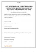AWS CERTIFIED CLOUD PRACTITIONER EXAM COMPLETE 300 QUESTIONS AND VERIFIED SOLUTIONS LATEST UPDATE THIS YEAR