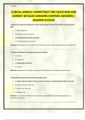 CLINICAL ANNUAL COMPETENCY FMC QUESTIONS AND CORRECT DETAILED ANSWERS &lpar;VERIFIED ANSWERS&rpar; &vert; ASSURED SUCCESS