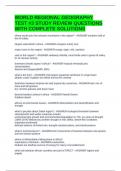 WORLD REGIONAL GEOGRAPHY TEST &num;3 STUDY REVIEW QUESTIONS WITH COMPLETE SOLUTIONS