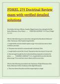 FDREL 275 Doctrinal Review exam with verified detailed solutions
