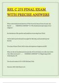 REL C 275 FINAL EXAM WITH PRECISE ANSWERS