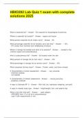 HBIO202 Lab Quiz 1 exam with complete solutions 2025&period;