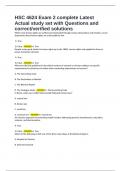 HSC 4624 Exam 2 complete Latest Actual study set with Questions and correct&sol;verified solutions