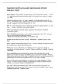 FLORIDA SURPLUS LINES INSURANCE STUDY MANUAL QUIZ