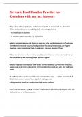 Servsafe Food Handler Practice test Questions with correct Answers&period;