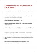 Food Handlers License Test Questions With Correct Answers&period;
