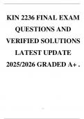 KIN 2236 FINAL EXAM QUESTIONS AND VERIFIED SOLUTIONS LATEST UPDATE 2025&sol;2026 GRADED A&plus; &period;