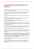 Legal Aspects Exam Questions and Answers
