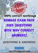 BSM1602 - PAST EXAM QUESTIONS WITH ANSWERS