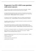 Progressive Care RN A 2025 exam questions with correct answers