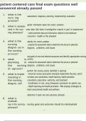 patient centered care final exam questions well answered already passed