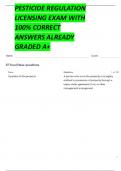 CORE CHAPTER 4 &vert; LEGISLATION REGULATING PESTICIDE &vert; PART 2 EXAM  &vert;QUESTIONS AND ANSWERS