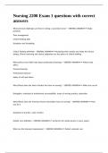 Nursing 2200 Exam 1 questions with correct answers&period;
