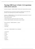 Nursing 2200 Exam 1 &lpar;Units 1 & 2&rpar; questions with correct answers