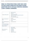 NRSG 421 PEDIATRICS FINAL EXAM 2024-2025  ACTUAL EXAM COMPLETE ACCURATE EXAM  QUESTIONS WITH DETAILED VERIFIED ANSWERS  &lpar;100&percnt; CORRECT ANSWERS 