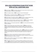 EPA LEAD SUPERVISOR EXAM STUDY GUIDE WITH ACTUAL QUESTIONS 2025