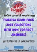 PUB3706 - EXAM PACK 2025 - PUB3706 PAST QUESTIONS WITH ANSWERS