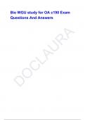 Bio WGU study for OA c190 Exam Questions And Answers
