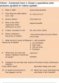 Client - Centered Care 1&colon; Exam 1 questions and answers graded A&plus; latest update