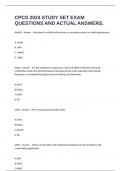 CPCS 2024 STUDY SET EXAM QUESTIONS AND ACTUAL ANSWERS&period;