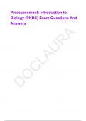 Preassessment&colon; Introduction to Biology &lpar;PKBC&rpar; Exam Questions And Answers