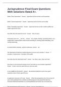 Jurisprudence Final Exam Questions With Solutions Rated A&plus;&period;