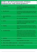 EXAM 1- NR 105 Fundamentals of Patient Centered Care -fully solved graded A&plus;