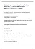 Module 3&lowbar; Communication & Patient Centered Care &lpar;Quiz Questions&rpar; correctly answered to pass