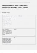 Pennsylvania Notary Public Examination &sol; Key Questions with 100&percnt; Correct Answers&period;