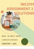 INC3701 ASSIGNMENT 2 &vert; FULLY COMPLETE ANSWERS&vert; UNIQUE NO&colon;688652  &vert; DUE&colon; 19 MAY 2025