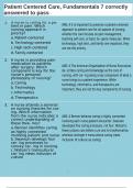 Patient Centered Care&comma; Fundamentals 7 correctly answered to pass