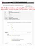 CHM 101 &lpar;Introduction to Chemistry&rpar; Exam 2 &ndash; Verified Questions & Accurate Answers &vert; Arizona State University
