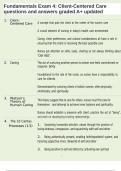 Fundamentals Exam 4&colon; Client-Centered Care questions and answers graded A&plus; updated