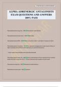 ALPHA-ADRENERGIC ANTAGONISTS EXAM QUESTIONS AND ANSWERS 100&percnt; PASS