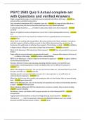 PSYC 2583 Quiz 5 Actual complete set with Questions and verified Answers