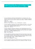 ATI Parenteral &lpar;IV&rpar; Medications Exam with Questions and Correct Answers 2025&period;