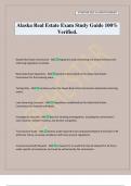 Alaska Real Estate Exam Study Guide 100&percnt; Verified&period;